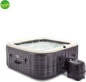 piscina idromassaggio gonfiabile intex "greystone deluxe" grigio effetto pietra 4 persone 175x175x71 cm - cod. 28450np