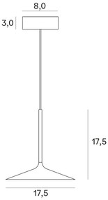 MAXLIGHT P0456 - Lampadario LED a sospensione con filo HANA LED/6W/230V diametro 17,5 cm nero