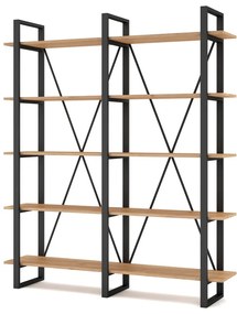 Scaffale in rovere nero/naturale 150x180 cm Aviva - Marckeric