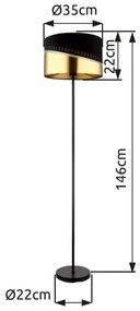 Globo 54046S - Lampada con piedistallo OR 1xE27/60W/230V diametro 35 cm nero/oro