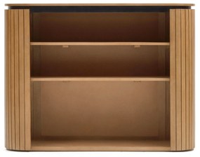 Kave Home - Libreria Licia in legno massello di mango e metallo verniciato nero 120 x 90 cm