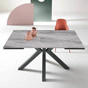 Tavolo allungabile a 240 cm in pietra effetto marmo Grigio SKY