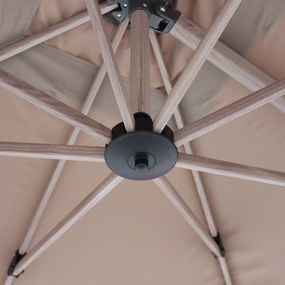 MOLLY - ombrellone effetto legno palo laterale 3x3
