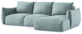 Divano angolare blu allungabile (con penisola a destra/con chaise lounge) Leila – Makamii