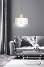 Lampadario a Sospensione in Acciaio e Legno TORIN 1 Nero/Bianco E27