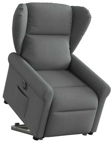 Poltrona Alzapersona Reclinabile Elettrica Grigio Scuro Tessuto /
