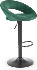Sgabello da bar H-102 in velluto verde