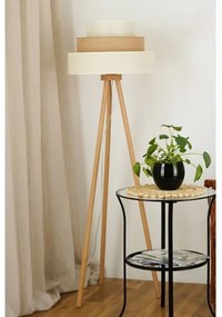 Brilagi - Lampada con piedistallo DENVER LUNETA 1xE27/15W/230V beige/marrone/color crema