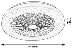 Rabalux 71329 - Lampada LED dimmerabile DALFON 48W/230V 3000-6500K con ventola e