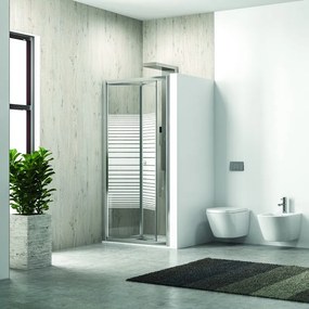 Porta doccia 90 cm a libro vetro serigrafato altezza 180cm KM4000S - KAMALU