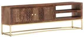 Mobile Porta Tv 138x30x46 Cm İn Legno Massello Di Mango /