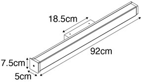 Lampada da parete per bagno in ottone 92 cm con LED IP44 - Cascada
