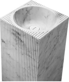 Antonio Lupi Controverso Lavabo freestanding  A Terra 45x45x85 cm In Marmo Carrara