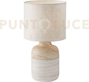 Lumetto woody avorio 1 luce attacco e27 22x41cm in ceramica decorat...