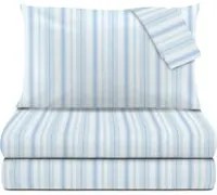 Completo letto matrimoniale righe azzurro