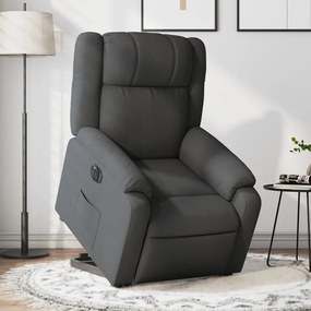 Poltrona Alzapersona Reclinabile Elettrica Grigio Scuro Tessuto /