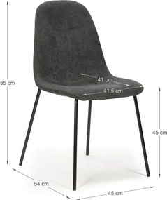 Set di sedie da pranzo grigio scuro 4 pz Renne - Marckeric