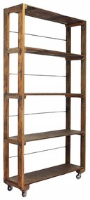 WINKY - mobile in legno riciclato con 5 ripiani su ruote