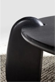 Tavolino da salotto rotondo nero in mango massiccio ø 80 cm Tamira – MOME