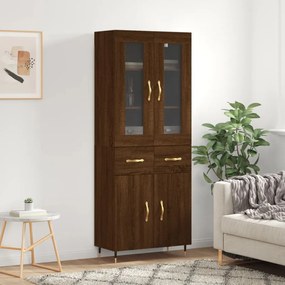 Credenza Rovere Marrone 69,5x34x180 Cm İn Legno Multistrato /