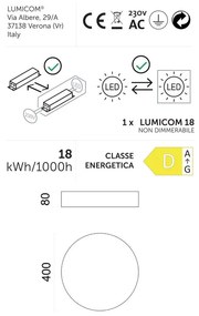 Plafoniera LED moderno Punnet, bianco Ø 40 cm, luce naturale LUMICOM