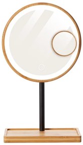 Lanaform - Specchio cosmetico dimmerabile con retroilluminazione LED 5V USB in bambù