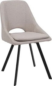 Sedia da pranzo LINDA in tessuto beige elegante con cuscino removibile