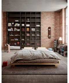 Letto matrimoniale marrone in pino massiccio con rete inclusa 140x200 cm Social – Karup Design