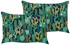 Set di 2 cuscini da esterno verde 40 x 60 cm BUSSANA Beliani