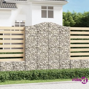 vidaXL Cesto Gabbione ad Arco 200x50x220/240 cm Ferro Zincato
