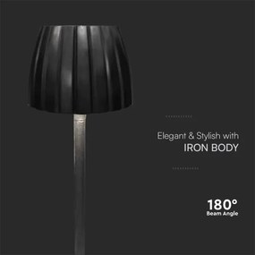 Lampada da tavolo LED dimmerabile ricaricabile 2,7W 3000-6000K 1800mAh nera
