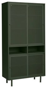 Armadietto verde scuro in metallo con porte scorrevoli 90x180x40 cm Veep – Unique Furniture