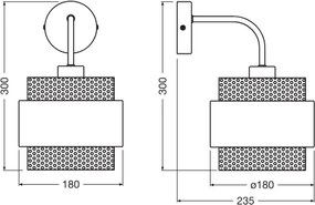 Osram - Lampada da parete DECOR HORNET 1xE27/10W/230V nero/oro