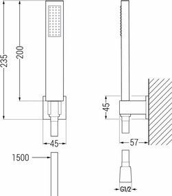 Mexen R-02 set doccia a punto fisso, nero - 785005050-70