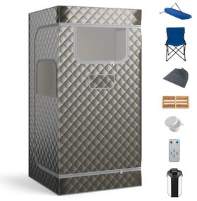 Costway Sauna portatile a vapore per casa con generatore di vapore da 3L telecomando, Box sauna completo 1 posto 3 Colori