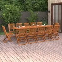 Set Mobili da Pranzo da Giardino 13 pz Legno Massello di Acacia 3086981