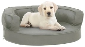 Materasso Ergonomico Per Cani 60x42 Cm Effetto Lino Grigio /