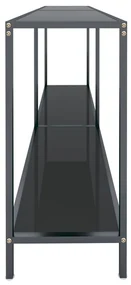 Tavolo consolle nero 160x35x75,5 cm in vetro temperato