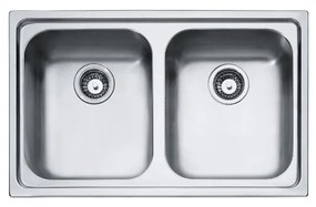 Lavello 2 vasche FRANKE Radar RRX 620 inox L 50 x L 86 cm argento