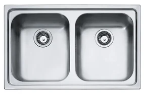 Lavello 2 vasche FRANKE Radar RRX 620 L 86 x L 50 cm argento