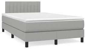 Letto a Molle Materasso e LED Grigio Chiaro 120x190 cm Tessuto