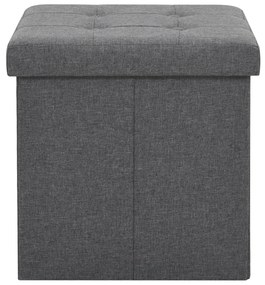 Sgabello pieghevole con contenitore grigio scuro in simil lino