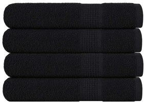 Asciugamani Per Sauna 4 Pz Neri 80x200cm 360g/m² 100% Cotone /