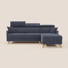 Sole Divano letto matrimoniale angolare con penisola contenitore e poggiatesta reclinabili - tessuto smacchiabile T23