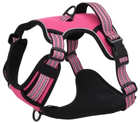 Pettorina per cani con strisce riflettenti regolabile rosa xl