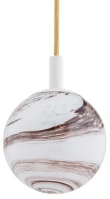 Argon 8451 - Lampadario a sospensione con filo ALMIROS 1xE14/7W/230V diametro 12 cm alabastro bianco/oro