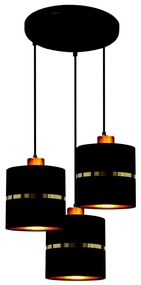 Lampadario a sospensione con filo ASSAM 3xE27/60W/230V nero