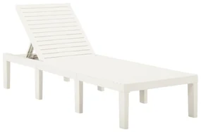 Lettino Prendisole İn Plastica Bianco /