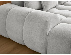 Divano angolare grigio chiaro allungabile e con contenitore (penisola a destra/a U) con rivestimento in ciniglia Everest – Bobochic Paris