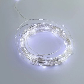 Mini LED 8 GIOCHI DI LUCE 15m Cavo ARGENTO IP44-1752296618 Colore Bianco Freddo 7500 - 8500 °K